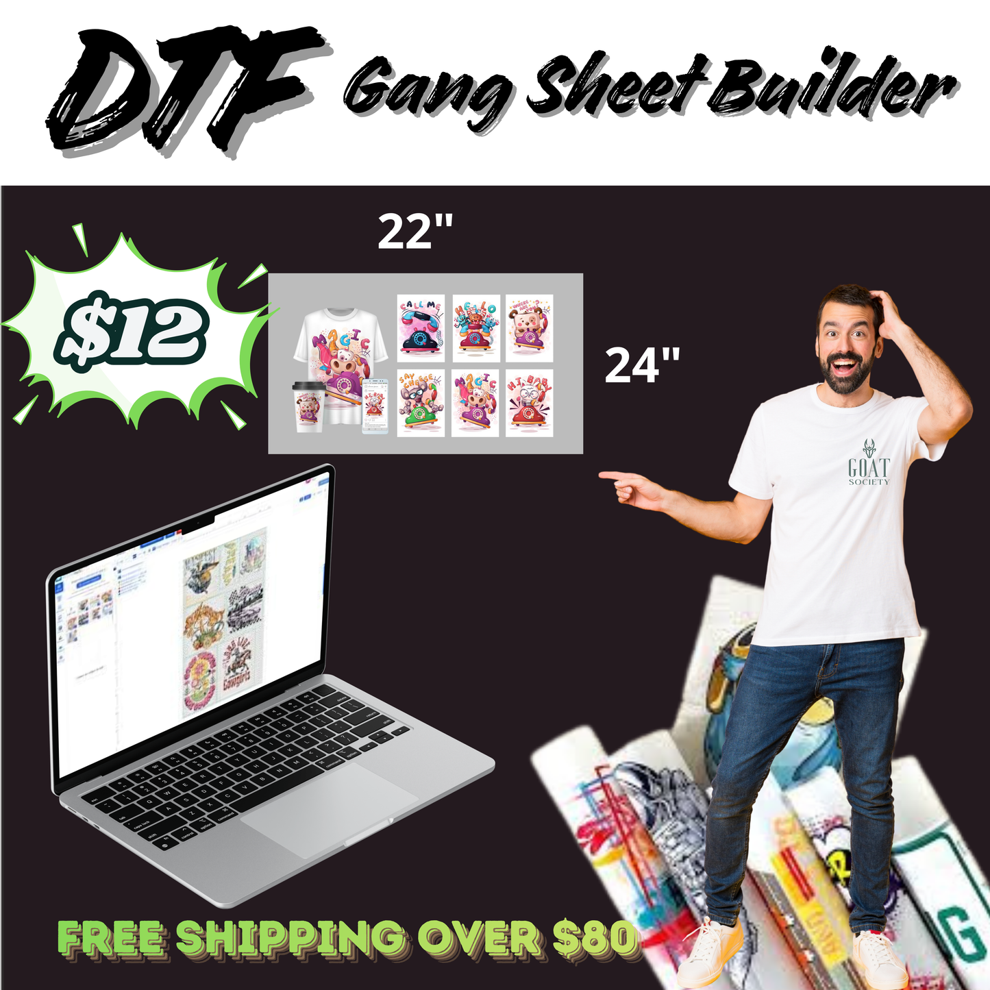 DTF GANG SHEET UPLOAD 22" X 24"