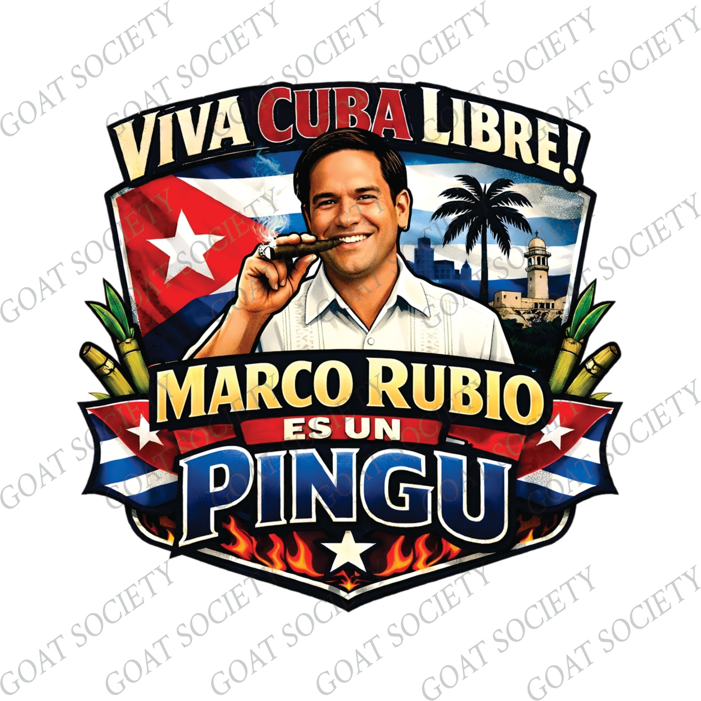 VIVA CUBA LIBRE – MARCO RUBIO ES UN PINGU | Camiseta Patriótica