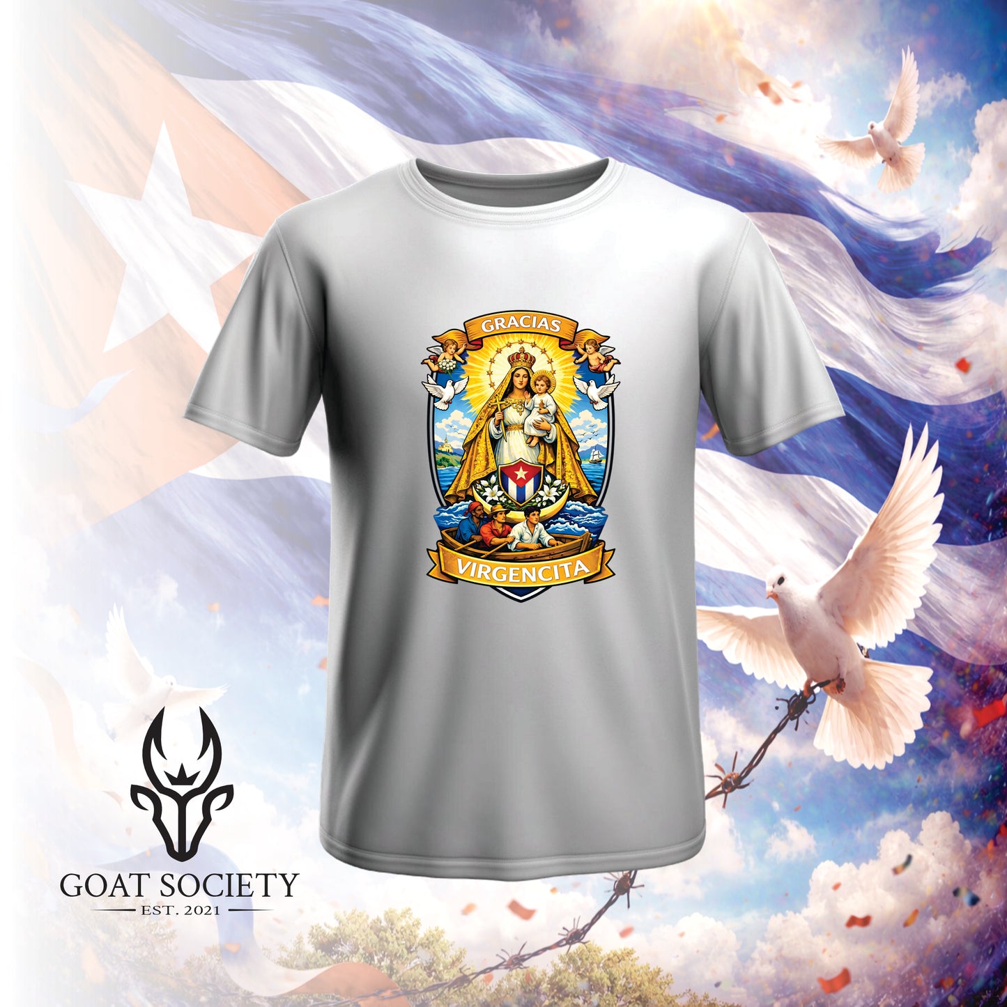 “Gracias Virgencita” T-Shirt – Cuba: Faith & Freedom Edition